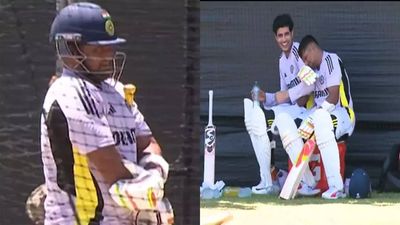 Sarfaraz Khan walks off after painful elbow hit during training session in Perth