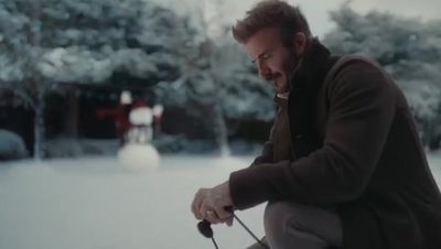 David Beckham plays football with snowman in Nespresso Christmas advert