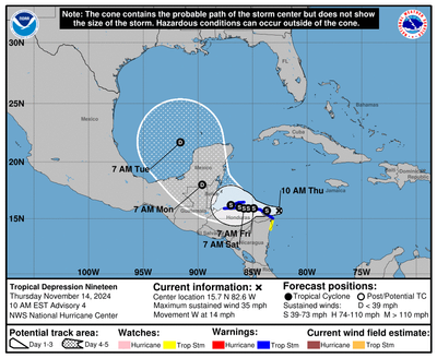 Tropical Storm Sara forms in Caribbean, threatening Central America