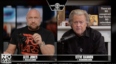 Steve Bannon calls The Onion ‘deep state gestapo’ as he and Alex Jones watch Infowars be taken offline