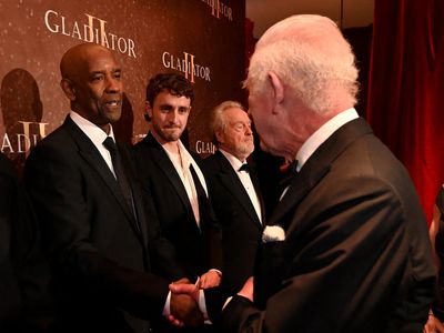 Denzel Washington and King Charles totally botch handshake at Gladiator II premiere