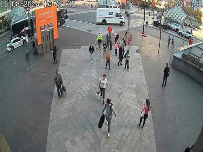 Falling scaffolding plank narrowly misses pedestrians at Boston's South Station