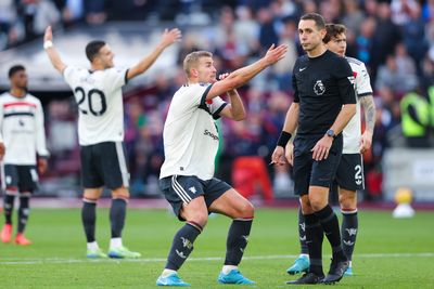 Manchester United star Matthijs de Ligt sticks the knife in on shamefaced referee David Coote