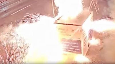 Watch: Driver drops device into US ballot box seconds before explosion