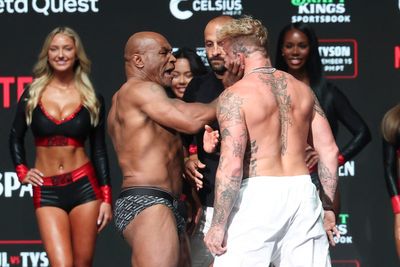 Mike Tyson slaps Jake Paul as boxing weigh-in descends into chaos