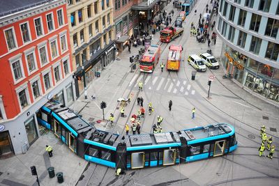 A tram driver who plowed into a shop in Norway says he lost consciousness ahead of the crash