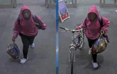 California Woman in Pink Hoodie Set Fire to Target Christmas Decorations, Fled on Purple Bike