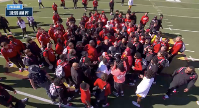 USC players interrupting Nebraska’s pregame midfield huddle led to a brief scuffle