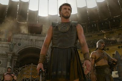 Gladiator II review – Paul Mescal fends off sharks, rhinos and a scenery-chewing Denzel Washington