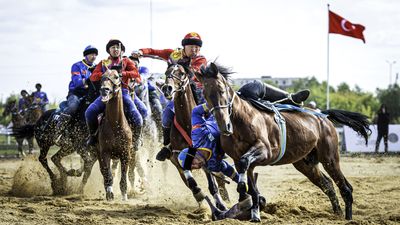 "It's the toughest sport I’ve ever photographed. Kokpar is the equivalent of American football on horseback with a sheep's carcass for a ball"