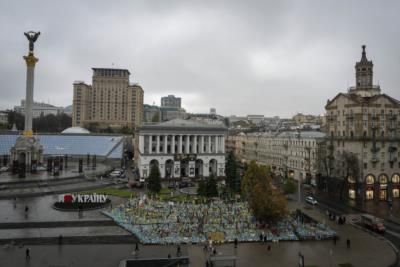 Makeshift Memorial In Kyiv Honors Fallen Ukrainian Soldiers