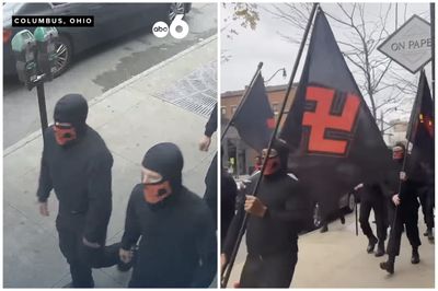 Masked Neo-Nazis March on Ohio Capital in Open Display of Hate as Terrified Residents Rush to Lock Doors