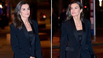 Queen Letizia’s Mango tuxedo blazer and matching trousers makes a festive co-ord that screams understated glamour