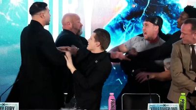 Tommy Fury press conference descends into brawl after Darren Till vows to ‘obliterate’ rival