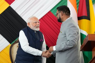 India's prime minister meets with Caribbean leaders in Guyana with security in mind