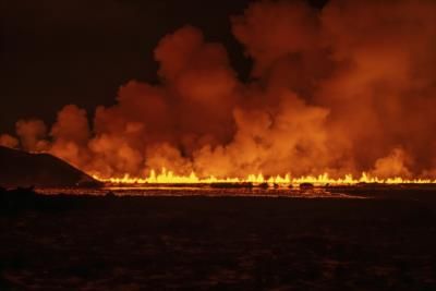 Volcano Erupts In Iceland, Lava Spews From Fissure