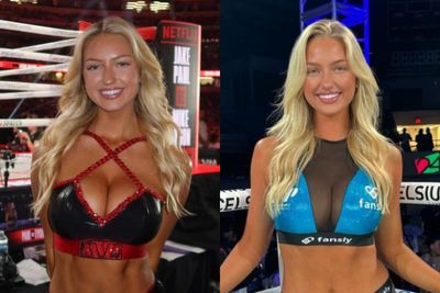 Ring girl Sydney Thomas reacts to being named 'real winner' of Jake Paul vs Mike Tyson fight