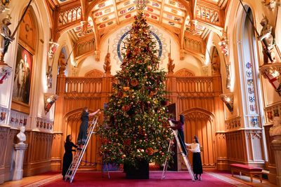 Christmas comes to Windsor with towering tree and tiny dolls’ house decorations