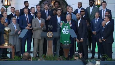 Jayson Tatum Presents Joe Biden With Celtics Jersey During White House Visit