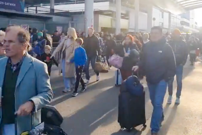 Huge crowds gather outside Gatwick South Terminal after ‘security incident’