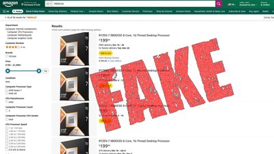 Amazon flooded with fake $199 AMD Ryzen 9 9800X3D listings — searching for AMD’s top gaming chip yields fake results