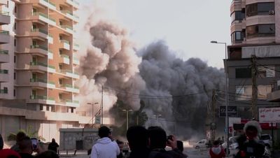 Israel strike reduces Beirut building to rubble in seconds