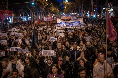 Tens of thousands protest in Barcelona against housing crunch and high rents