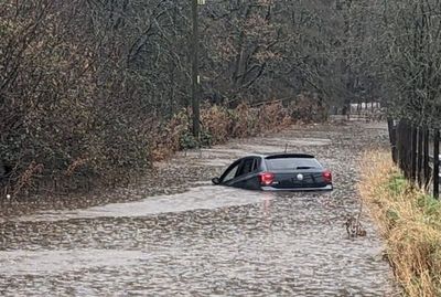 Mum’s terror as baby trapped in sinking car before hero dad rescues child from Storm Bert floodwaters