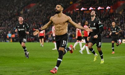 Salah double sees off Southampton and stretches Liverpool’s lead to eight points