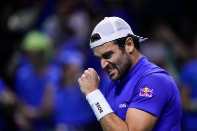 Matteo Berrettini gives Italy a 1-0 lead over the Netherlands in the Davis Cup final