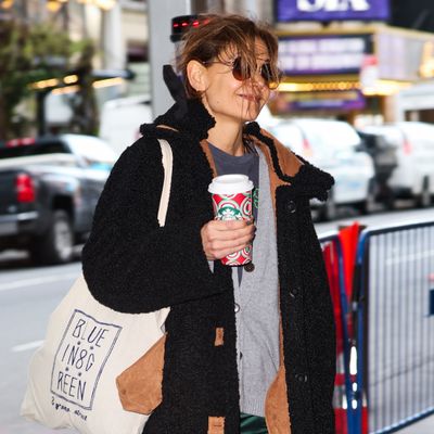 Katie Holmes Pulls Off Daytime Pajama Dressing With Help From Her Timeless Gucci Loafers