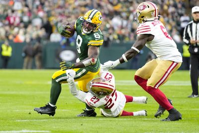 Packers RB Josh Jacobs sets new season high for missed tackles forced vs. 49ers