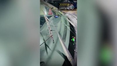 Police find driver using shoe laces to operate windscreen wipers during Storm Bert