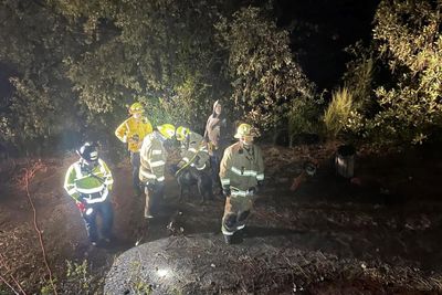 Dog who fell 50ft down abandoned mine shaft rescued by California firefighters