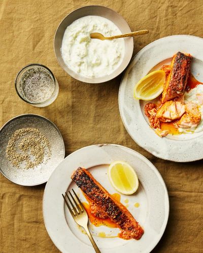 Karam Sethi’s recipe for garlic fish tikka with cumin raita