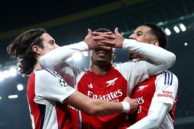 Viktor Gyokeres reacts after Gabriel mocks Sporting striker with Arsenal celebration