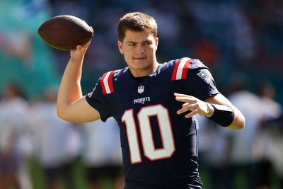 Patriots QB Drake Maye reacts to former college coach’s firing