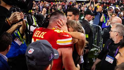 Picture of Travis Kelce, Taylor Swift Celebrating Chiefs SB Win Makes Time's 2024 Photo List