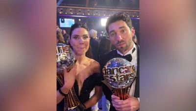 Joey Graziadei describes Dancing With The Stars win in one word as he celebrates with Jenna Johnson