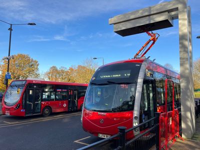 One of London's new 'tram buses' involved in crash on launch day