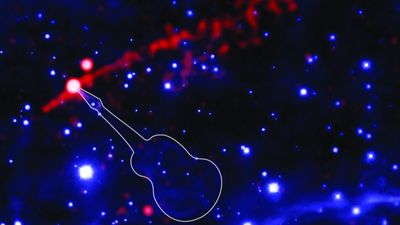 NASA spots 'flame-throwing Guitar Nebula' shredding antimatter along a cosmic string