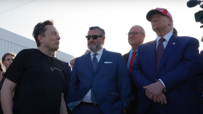 Awkward moment Trump asks Musk a baffling question at SpaceX launch