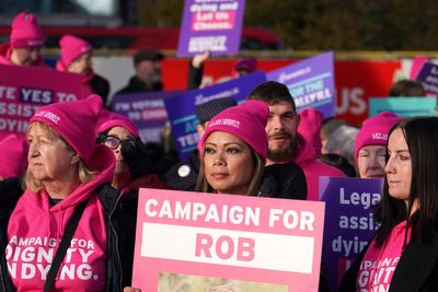 Watch: Assisted dying protesters gather outside of Parliament as crunch debate takes place