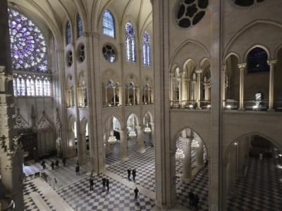 French President Macron Honors Artisans For Notre Dame Restoration