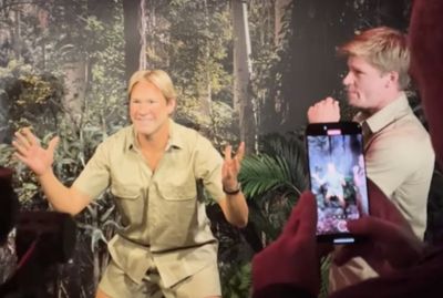 Robert Irwin holds back tears after seeing father Steve’s wax figure