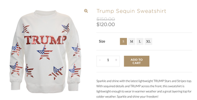 Tis the season: Trump hawks Christmas merch – including a $150 sequin sweatshirt