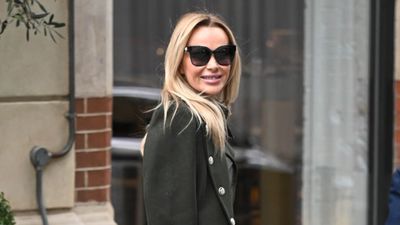 Amanda Holden is the queen of military chic in khaki jumpsuit and matching coat