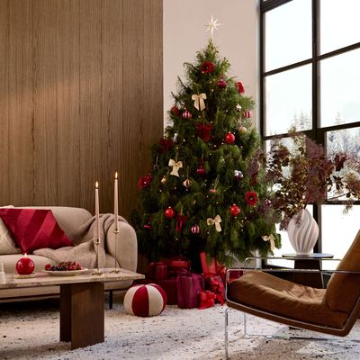 I have designer taste on a high street budget and I just gave my living room a classy Christmas makeover for less than £100 at H&M