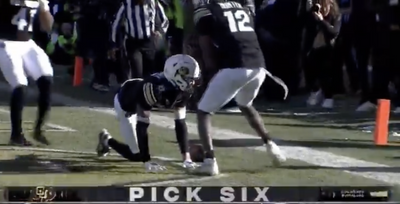 Colorado’s DJ McKinney pulled an Elijah Moore with a peeing dog celebration after a pick-6