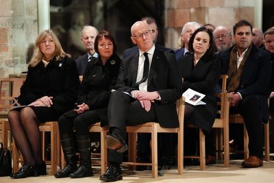 John Swinney and Gordon Brown at Alex Salmond memorial service